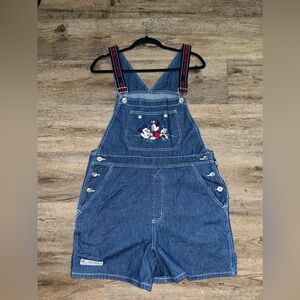 Vintage Minnie & Mickey short overalls